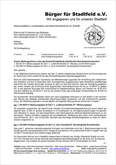 Protest gegen die Pläne für „Fachmarktzentrum“