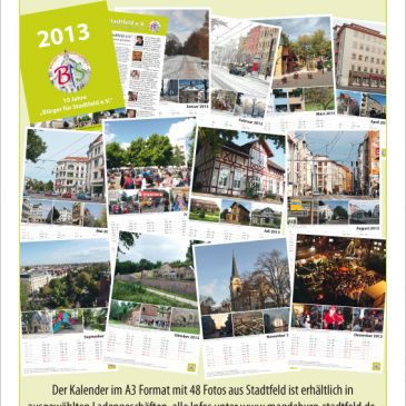 Kalender mit 48 schönen Bildern aus Stadtfeld zum 10-jährigen Bestehen des BfS