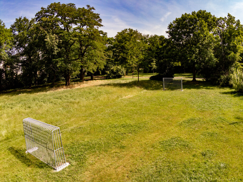 Temporärer Bolzplatz im Glacis-Park