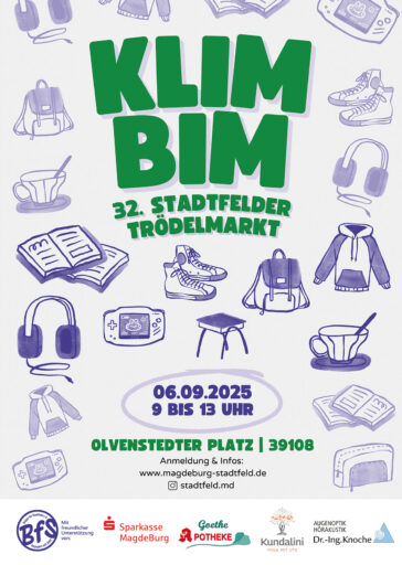 32. Stadtfelder Trödelmarkt „KlimBim“ am 6. September auf dem Olvenstedter Platz