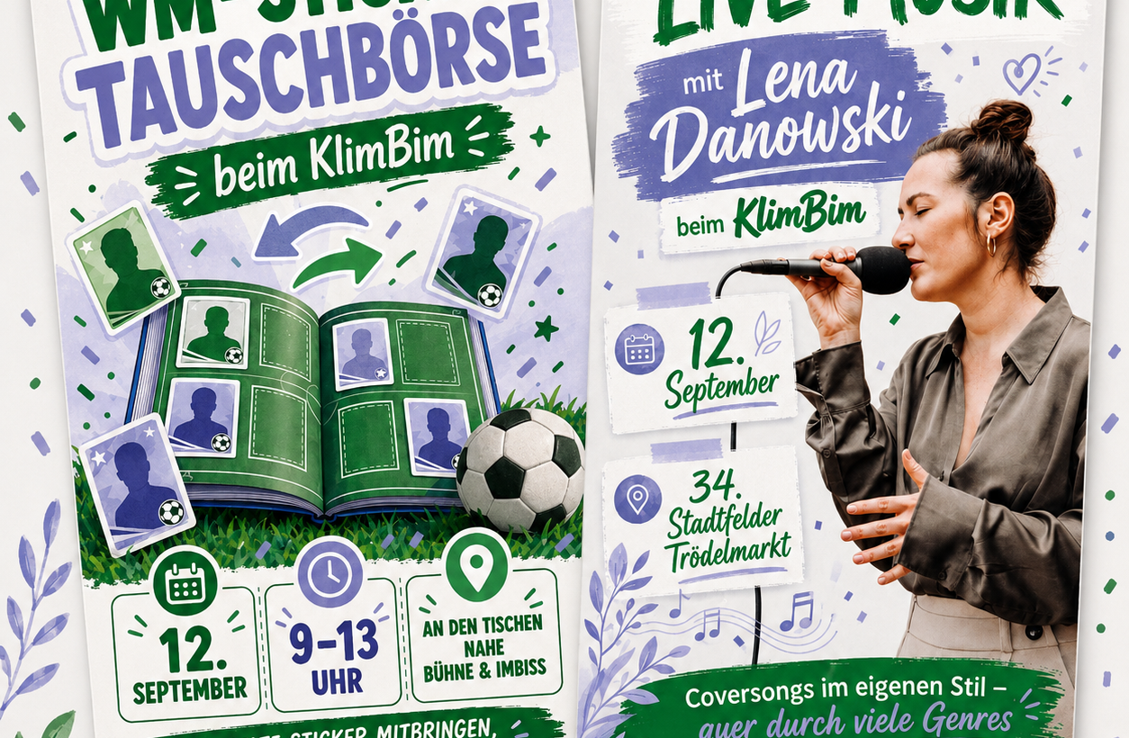 KlimBim-Update: Live-Musik von Lena und WM-Sticker-Tauschbörse